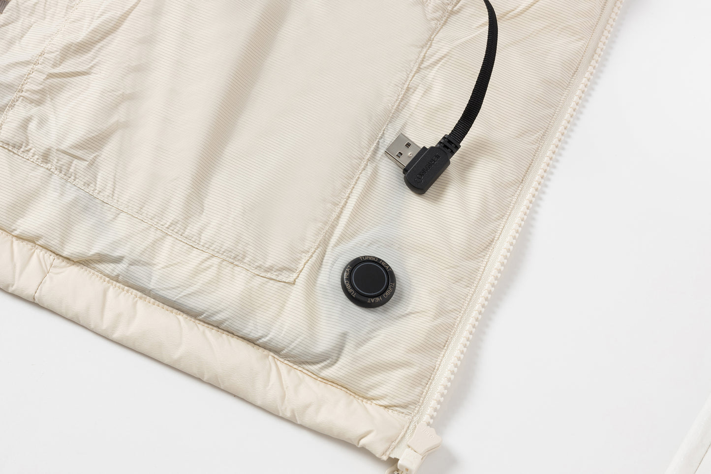 電熱羽絨馬甲（米白）