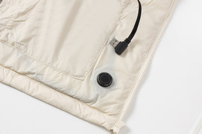 電熱羽絨馬甲（米白）
