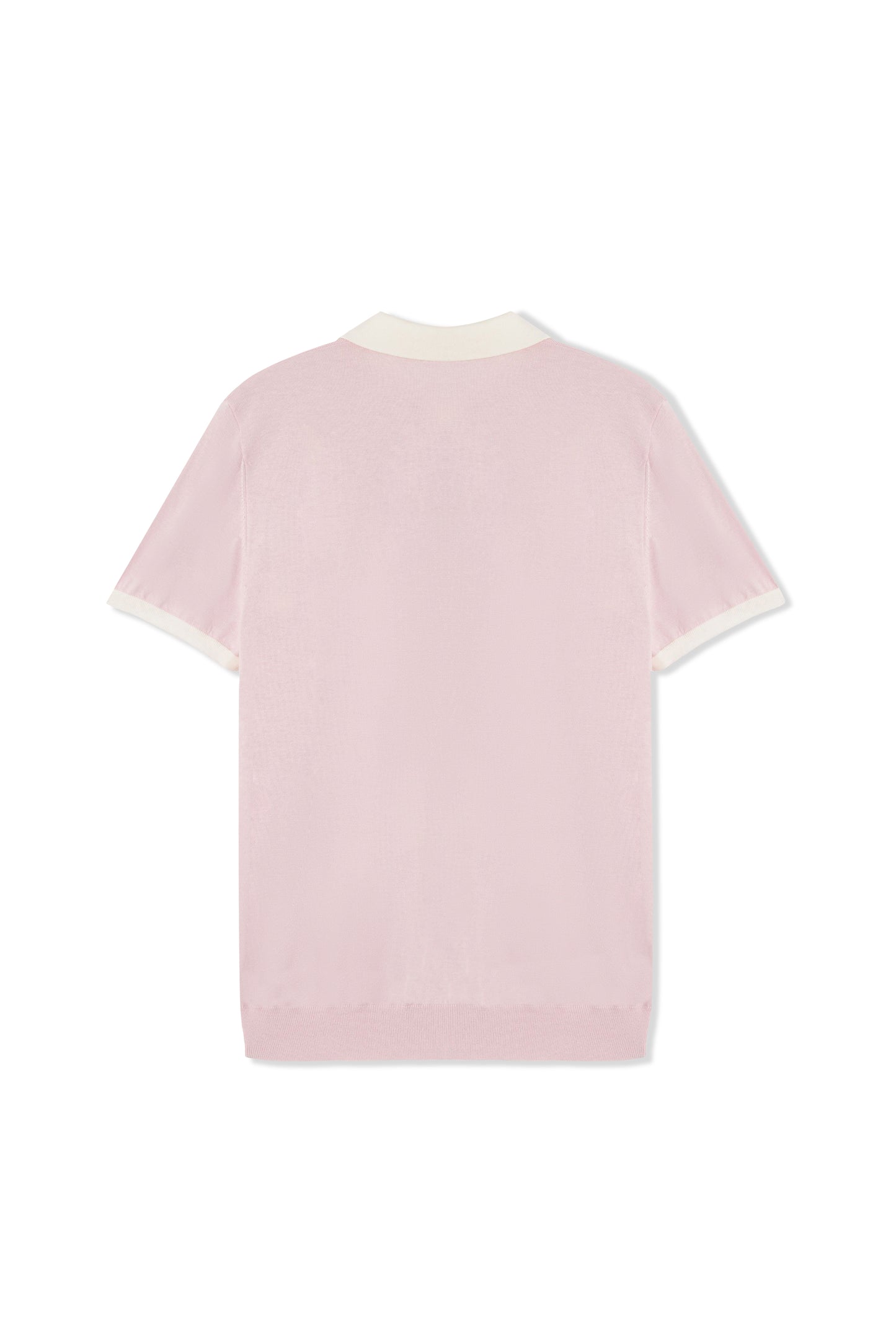 粉色梭織短袖polo