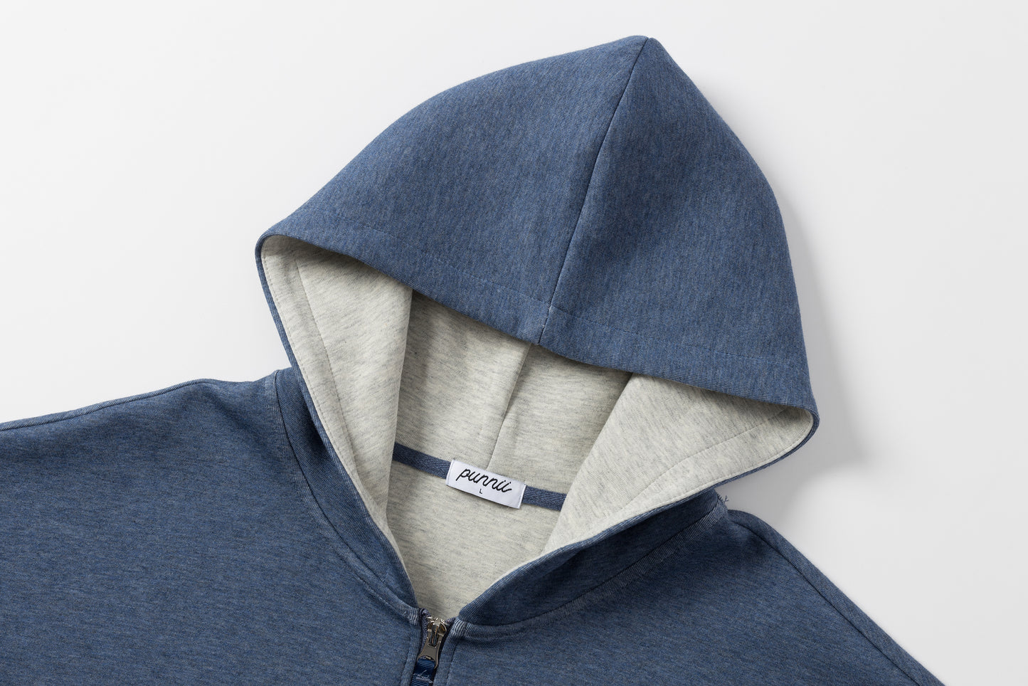 拉鏈帽衫（牛仔藍）