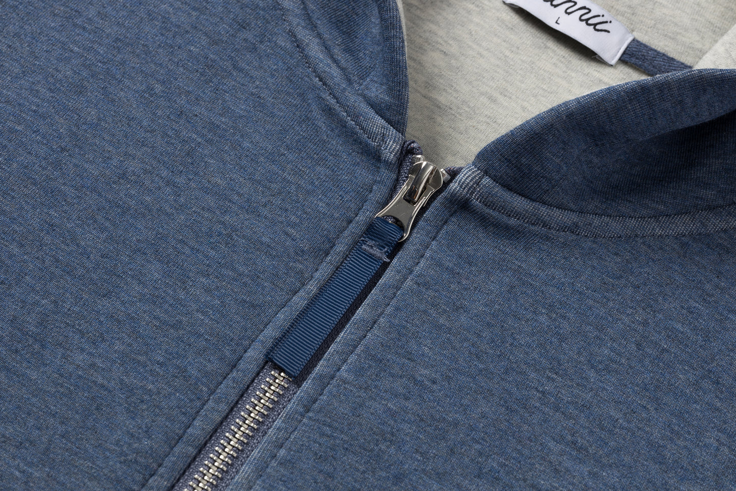拉鏈帽衫（牛仔藍）