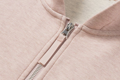 拉鏈帽衫（紫粉）