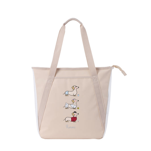 卡其網球托特包